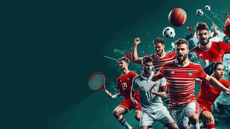 Colagem dinamica de atletas em acao jogando futebol basquete tenis e outros esportes